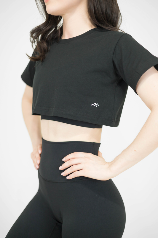 COSMO CROP TOP - BLACK